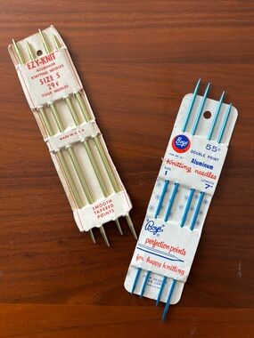 Boye VINTAGE NWT Double Point Aluminum Knitting Needles - size 1 & 5